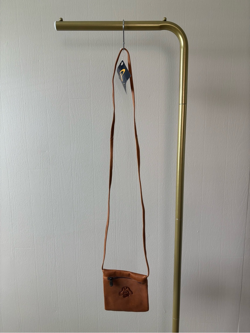 ECU Pirates Brown Leather Crossbody Bag